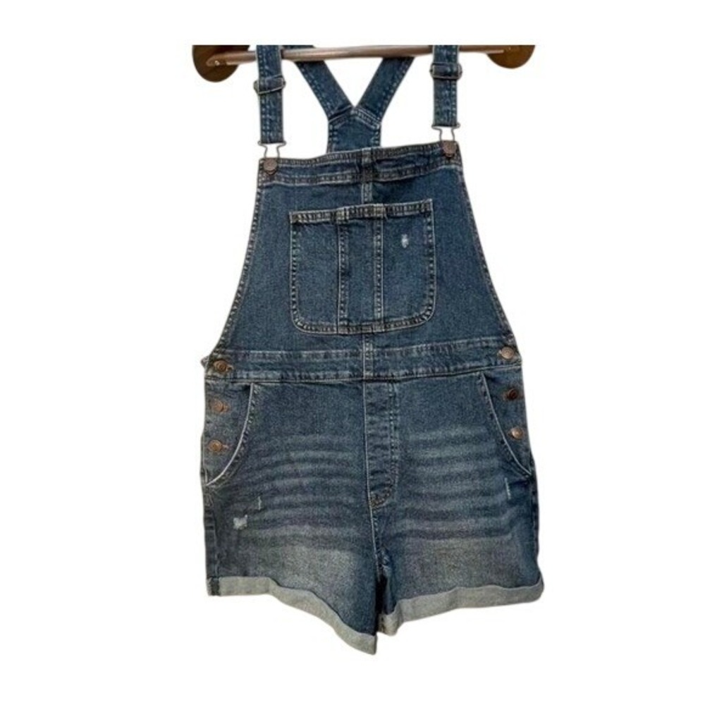 No Boundaries distressed denim overall shorts CL15-17 teen